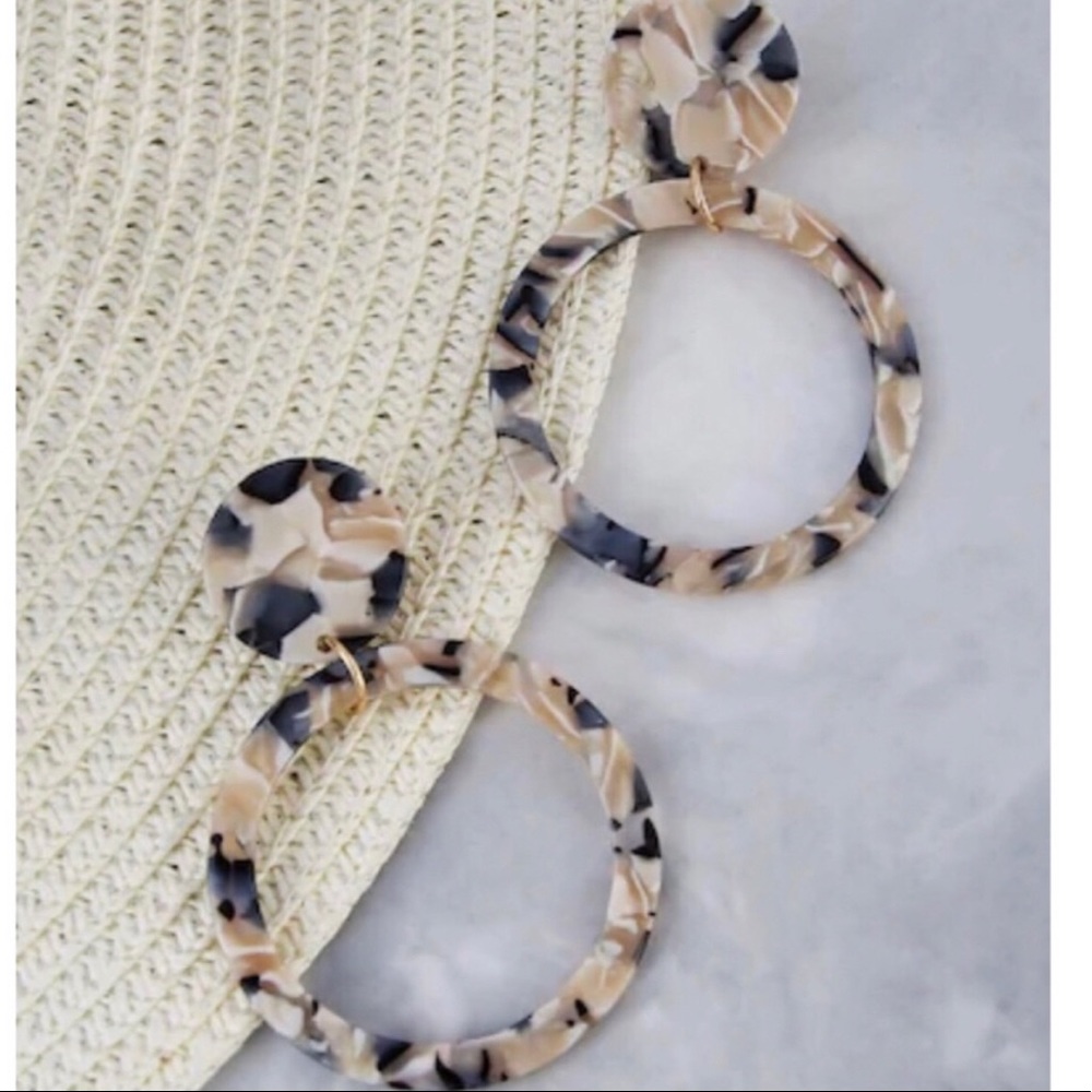 Patterned Hoop Drop Earrings